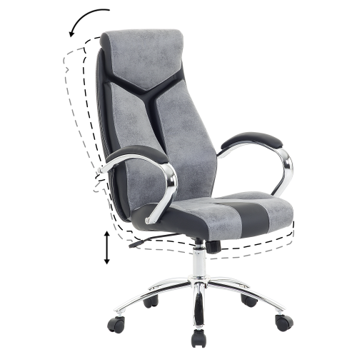 Beliani Office Chair FORMULA Faux Leather Grey 1