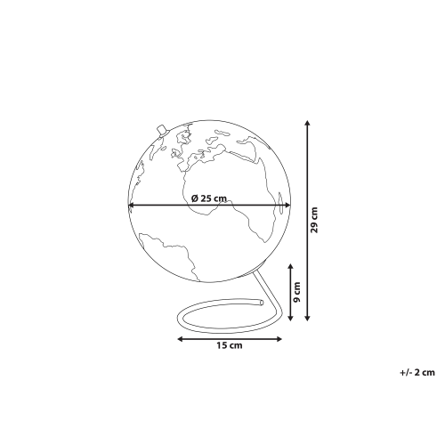 Beliani Globe CARTIER 29 cm Yellow 1