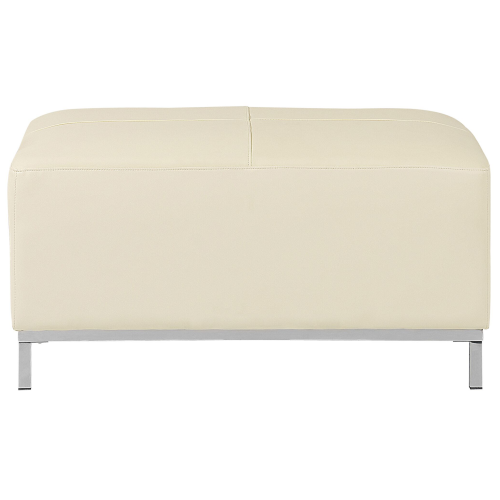 Beliani Ottoman OSLO Leather Light Beige 1