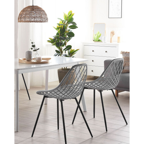 Beliani Set of 2 Dining Chairs CANTON Light Grey 2