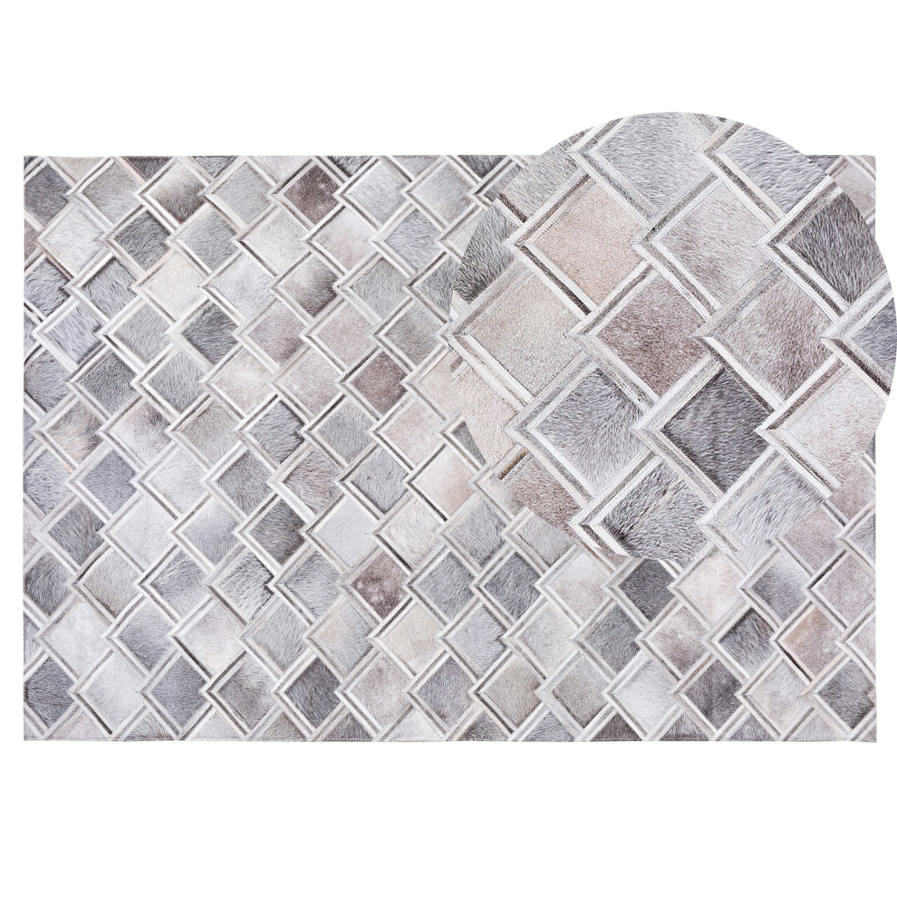 Rug AGACLI Grey 140 x 200 cm Leather