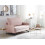 Beliani Sofa Bed 2 Seater BELFAST Fabric Pink 3