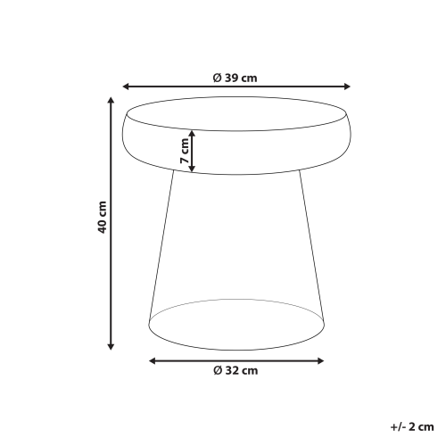 Beliani Side Table CALDERA Glass Red 2