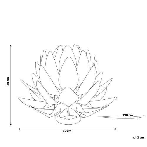 Beliani Table Lamp Flower MUSONE White 2