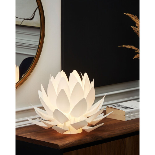 Beliani Table Lamp Flower MUSONE White 1