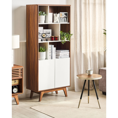 Beliani Shelving Unit COLUMBUS 182 cm Brown/ White 1