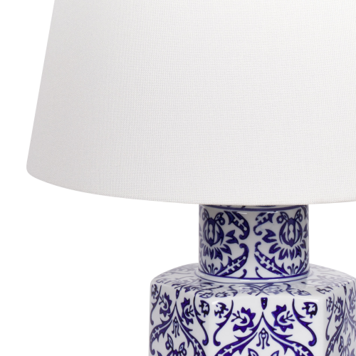 Beliani Table Lamp MARCELIN Porcelain White/ Blue 2