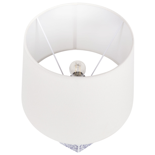 Beliani Table Lamp MARCELIN Porcelain White/ Blue 1