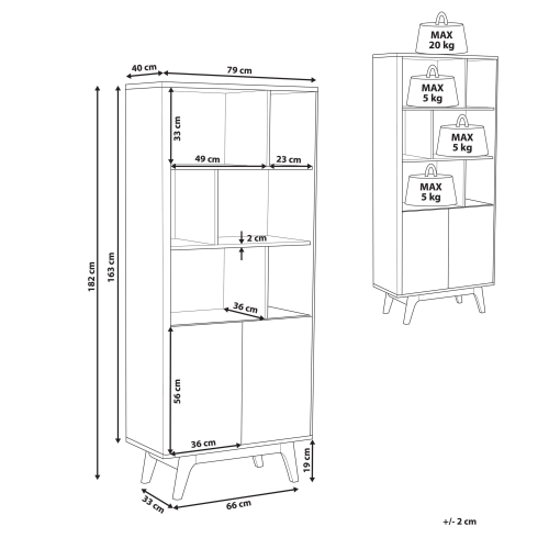 Beliani Shelving Unit COLUMBUS 182 cm Brown/ White 2