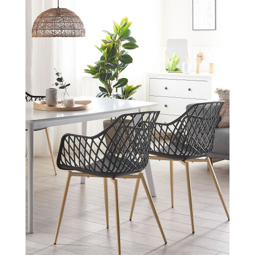 Beliani Set of 2 Dining Chairs NASHUA Black 1