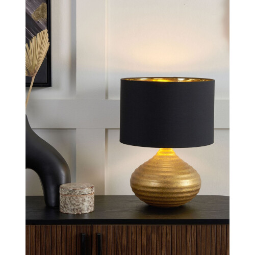 Beliani Table Lamp KUBAN Ceramic Gold 1