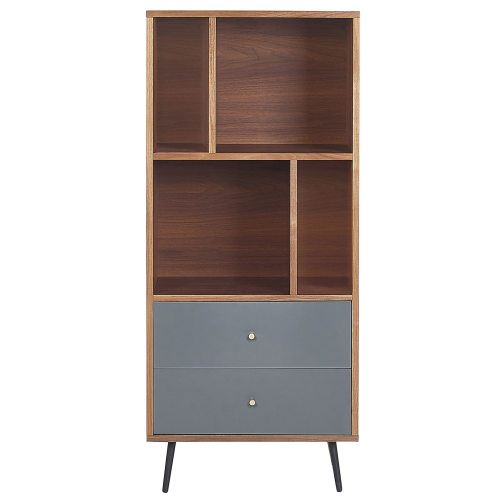 Beliani Shelving Unit RICHMOND 139 cm Dark Walnut 1
