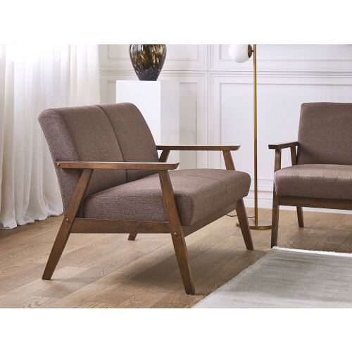 Beliani Sofa 2 Seater ASNES Fabric Brown 1