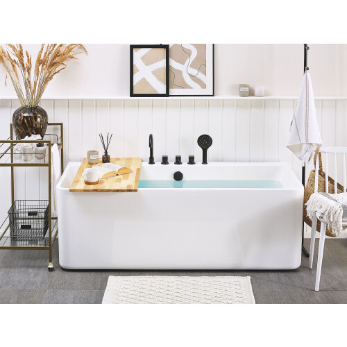 Beliani Back to Wall Bathtub QUATRE 1700 x 750 mm White 1