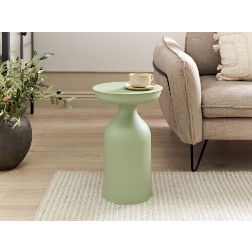 Beliani Side Table TENJO Metal Light Green 1