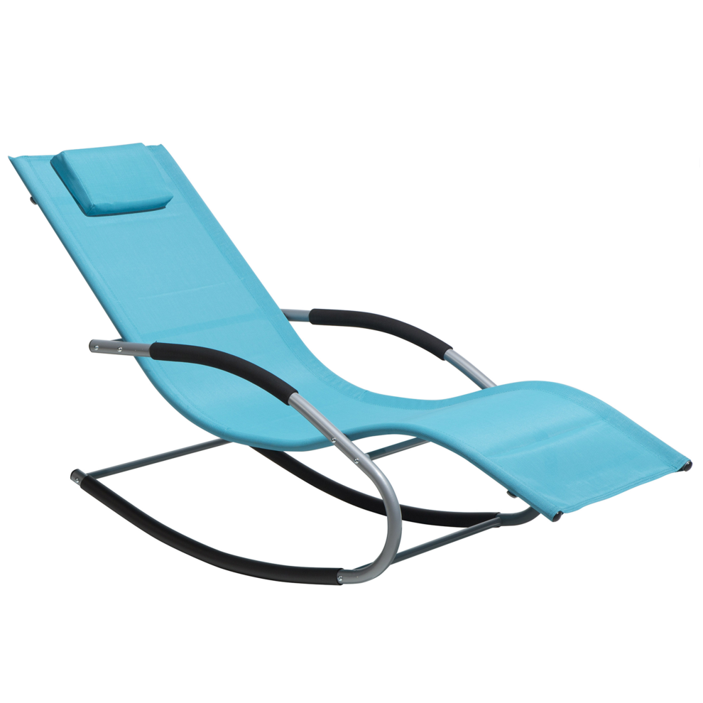 Rocking Sun Lounger CARANO Metal Turquoise