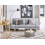 Beliani Sofa Bed 2 Seater YORK Fabric Light Grey 2