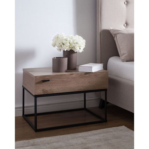 Beliani 1 Drawer Bedside Table CAIRO Taupe 1