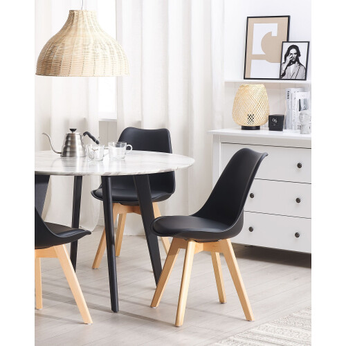 Beliani Set of 2 Dining Chairs DAKOTA II Black 1