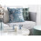 Beliani Set of 2 Decorative Cushions GARDENIA 45 x 45 cm Velvet Blue Abstract Pattern 3