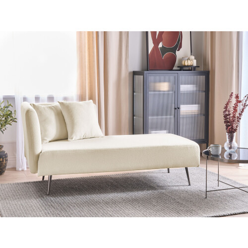 Beliani Left-Hand Chaise Longue RIOM Boucle Off-White 1
