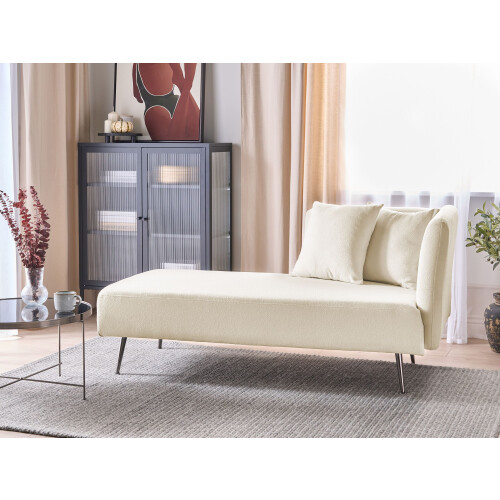 Beliani Right-Hand Chaise Longue RIOM Boucle Off-White 2