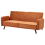 Beliani Sofa Bed 3 Seater SENJA Velvet Orange 2