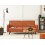 Beliani Sofa Bed 3 Seater SENJA Velvet Orange 3