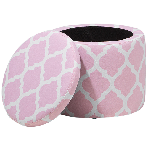 Beliani Storage Pouffe TUNICA Cotton Pink 1