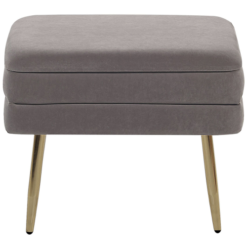 Beliani Upholstered Storage Bench ODESSA Velvet Grey 2
