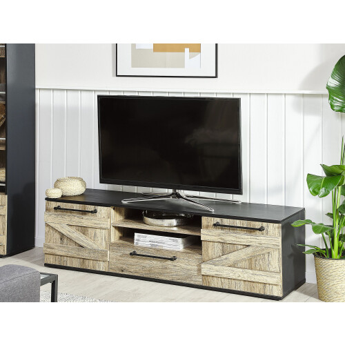 Beliani TV Stand SALTER Brown/Black 1