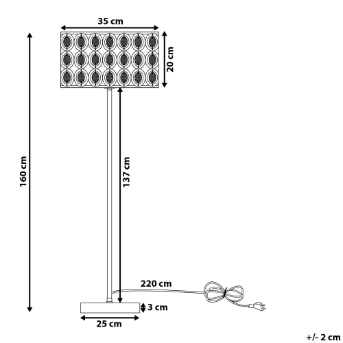 Beliani Floor Lamp TENNA Crystal Silver 2