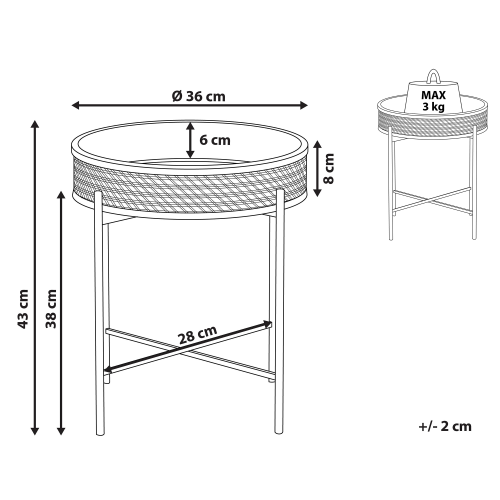 Beliani Side Table VIENNA Black 2