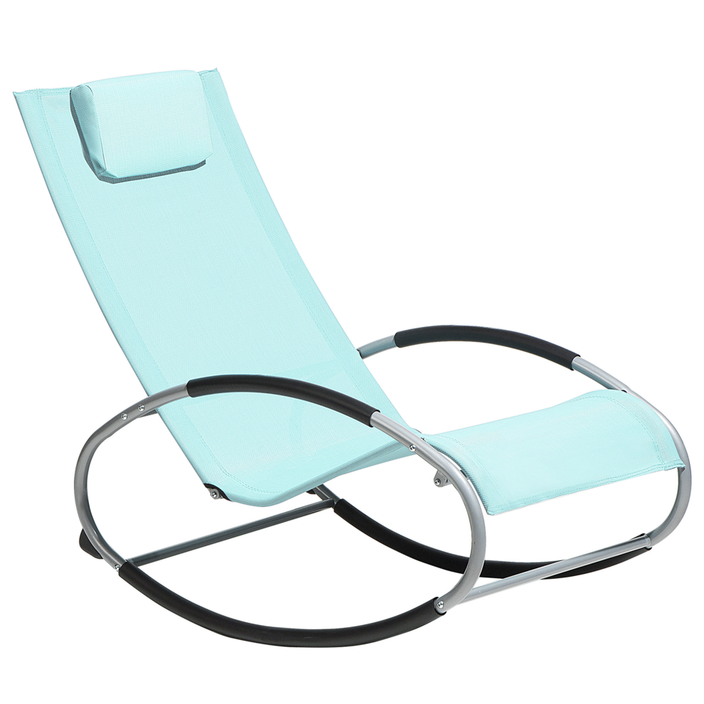 Rocking Sun Lounger CAMPO Metal Light Blue