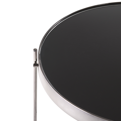 Beliani Side Table LUCEA Tempered Glass Silver 1