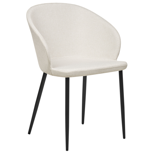 Beliani Set of 2 Dining Chairs MASON Fabric Light Beige 2