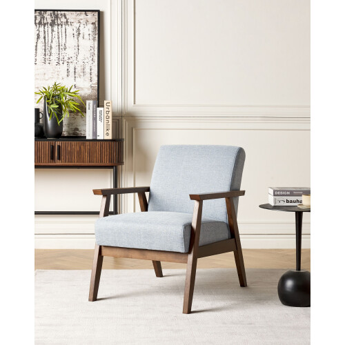 Beliani Armchair ASNES Fabric Light Grey 1