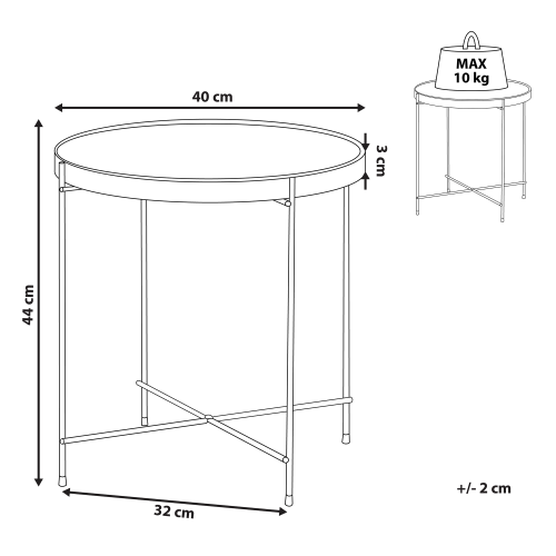 Beliani Side Table LUCEA Tempered Glass Silver 2