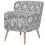 Beliani Armchair TUMBA with Footstool Fabric Multicolour 6