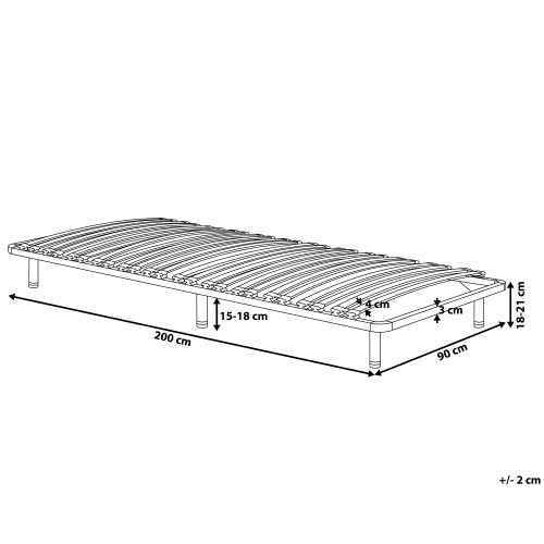 Beliani Freestanding Slatted Bed Base COMBOURG 90 x 200 cm (EU Single) 2