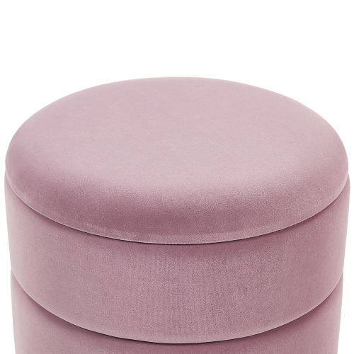 Beliani Storage Pouffe ELGIN Velvet Pink 2