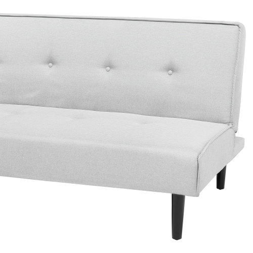 Beliani Sofa Bed 3 Seater VISBY Fabric Light Grey 2