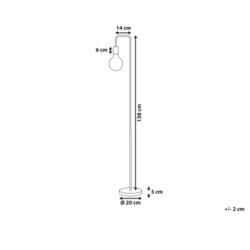 Beliani Floor Lamp SAVENA Metal Copper 2