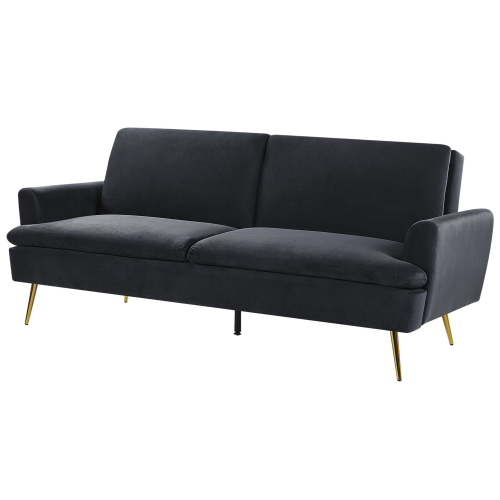 Beliani Sofa Bed 3 Seater VETTRE Velvet Black 1