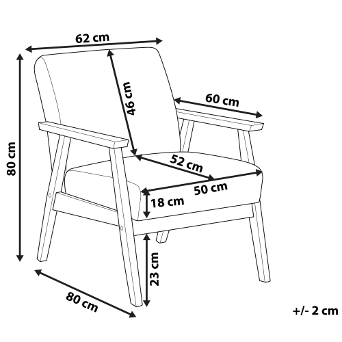 Beliani Armchair ASNES Fabric Light Grey 2
