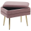Beliani Upholstered Storage Bench ODESSA Velvet Pink 6