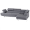 Beliani Corner Sofa 5 Seater NORREA Fabric Grey Left Hand 7