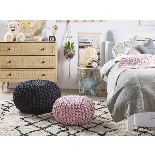 Beliani Pouffe CONRAD Cotton Black 1