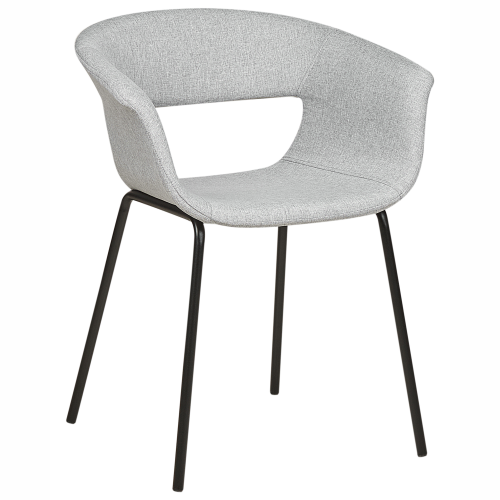 Beliani Set of 2 Dining Chairs ELMA Fabric Light Grey 1
