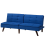 Beliani Sofa Bed 3 Seater RONNE Fabric Navy Blue 4